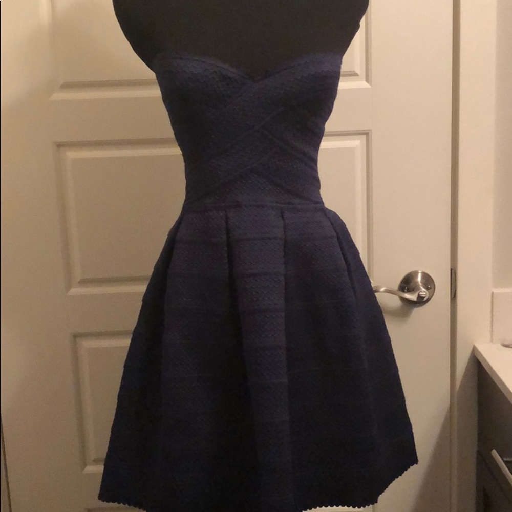 Navy Blue strapless dress